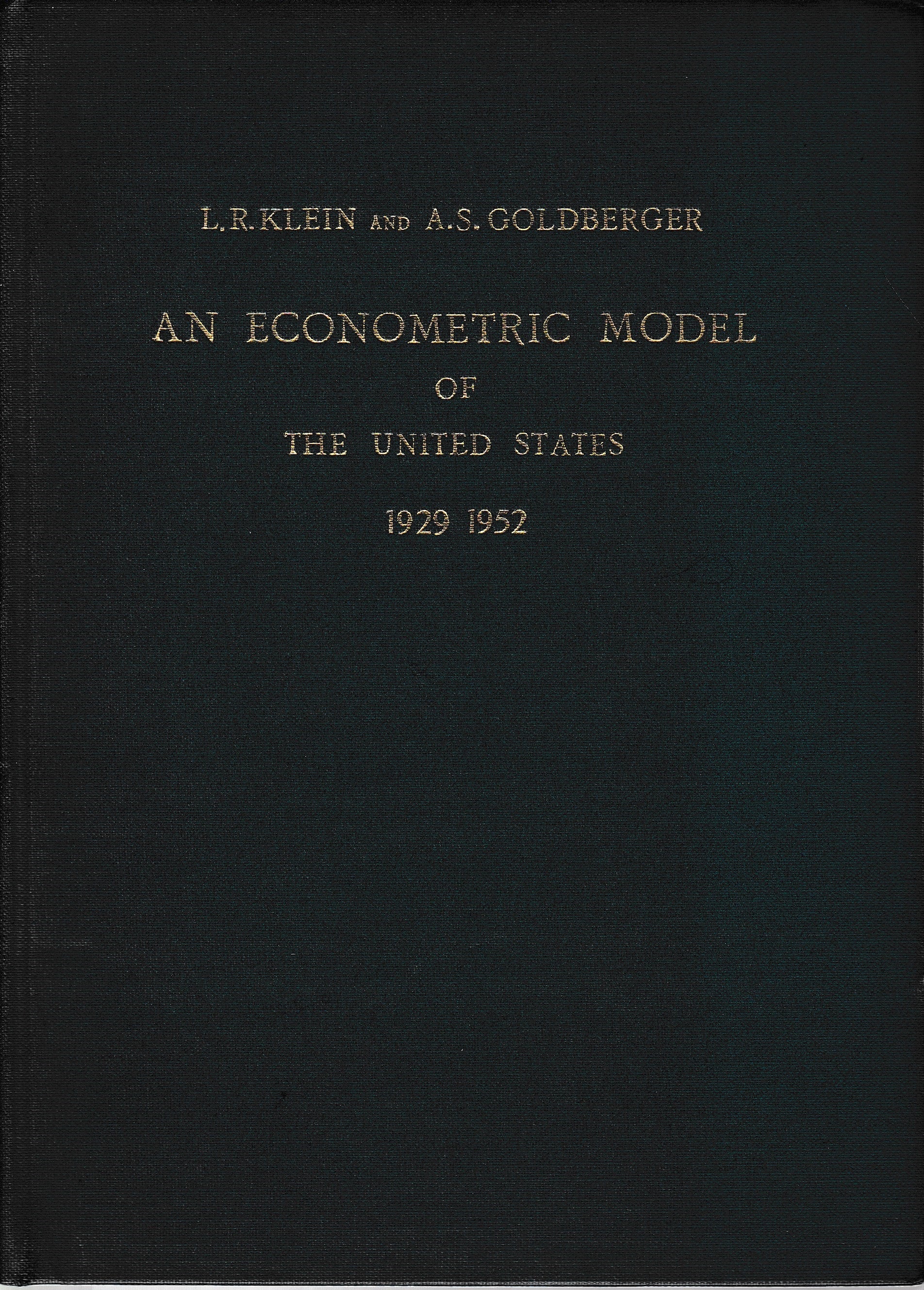 An econometric model of the United States 1929-1952 - copertina
