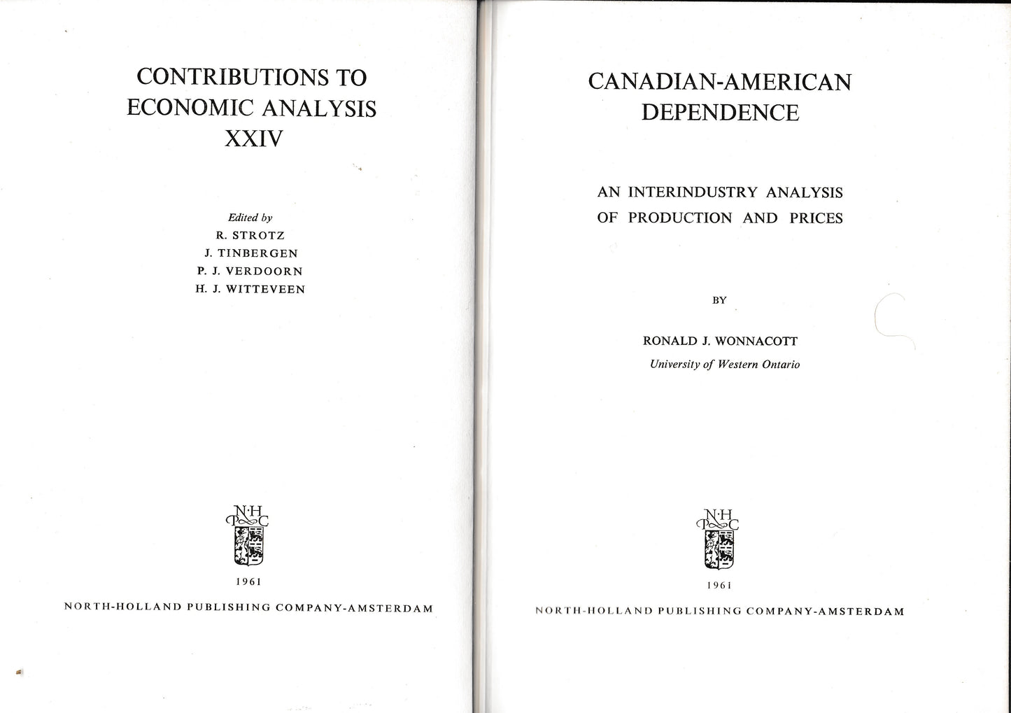Canadian-American dependence. An interindustry analysis of production and prices - copertina