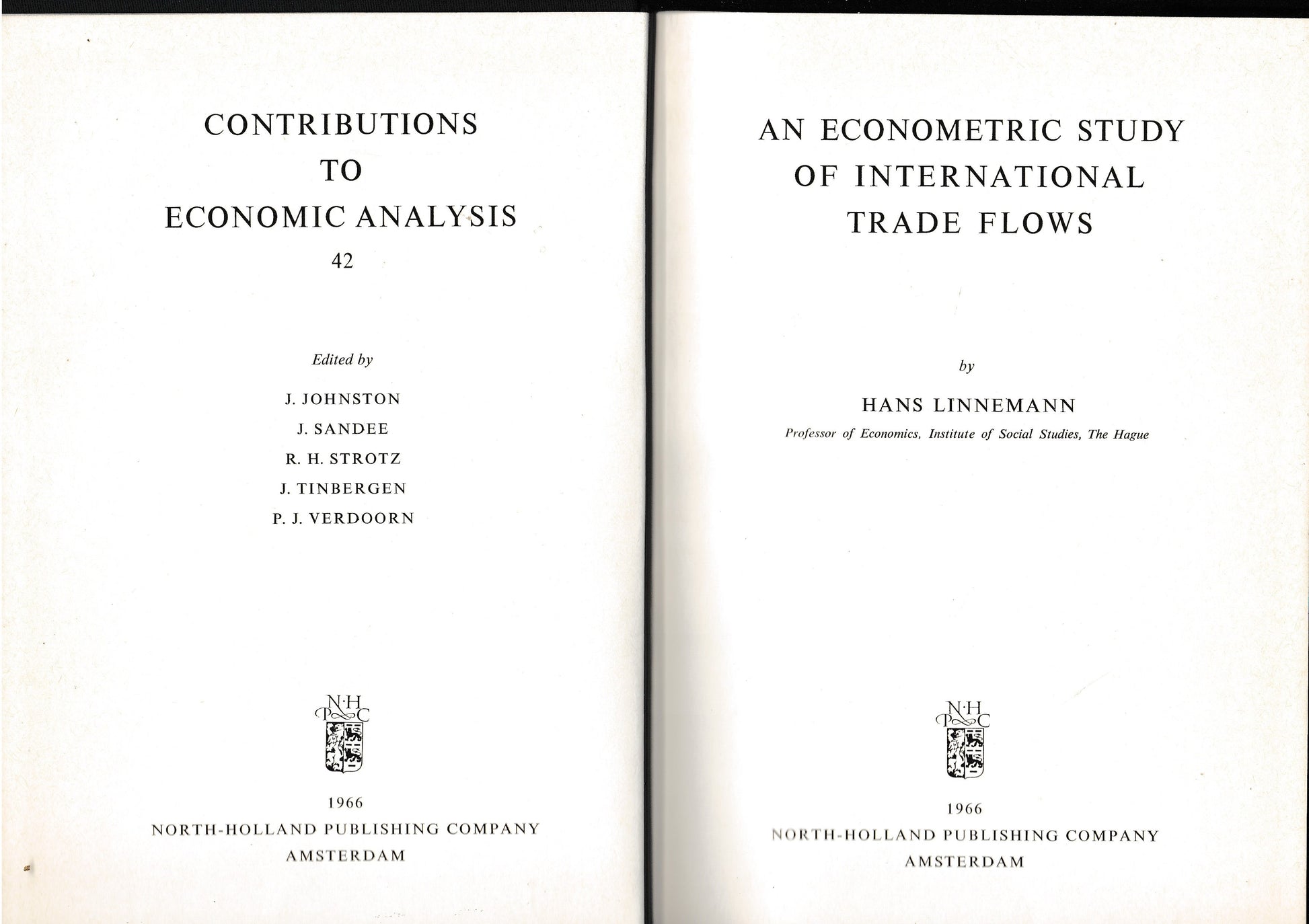 An econometric study of international trade flows - copertina