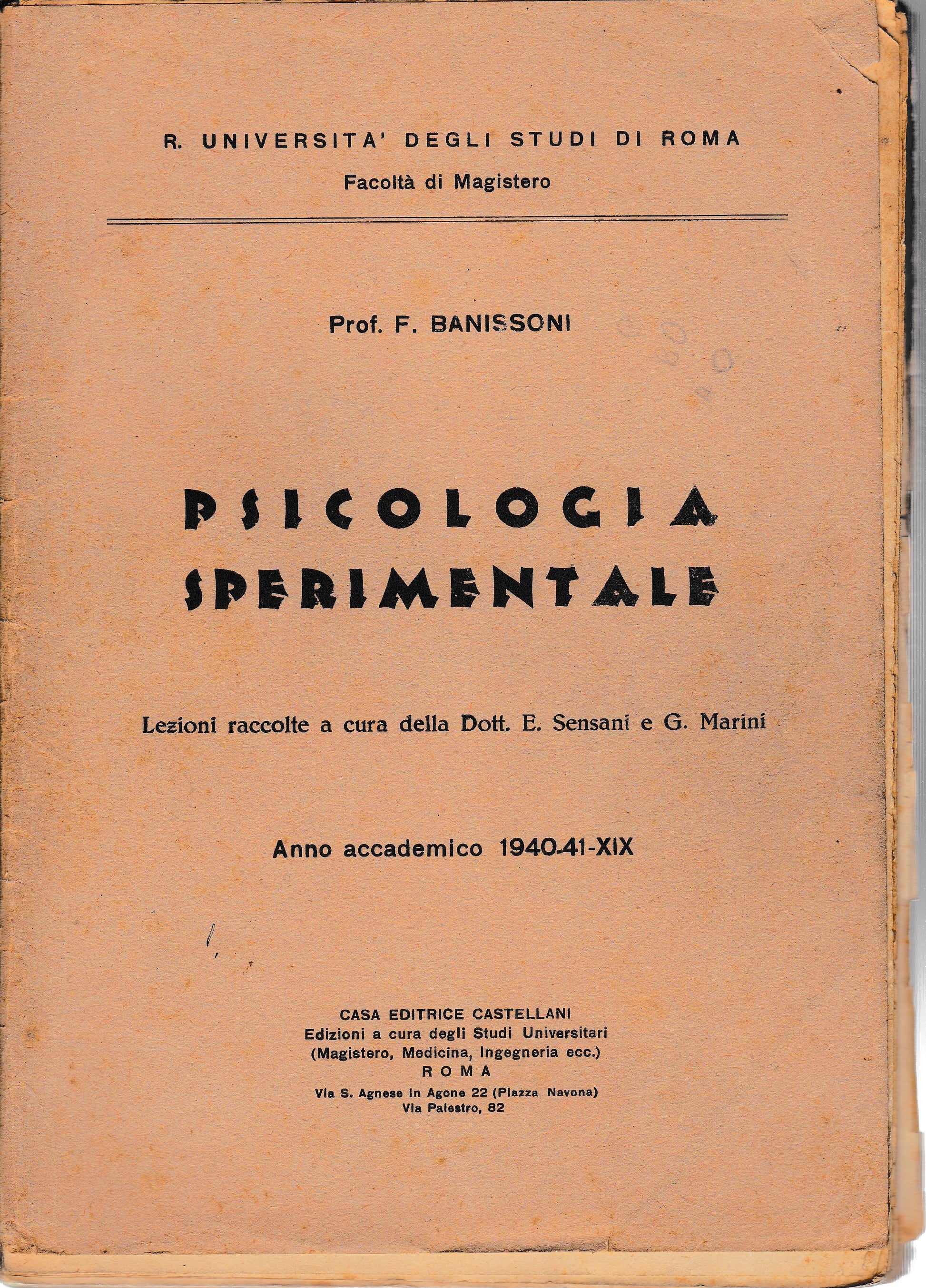 Psicologia sperimentale - copertina