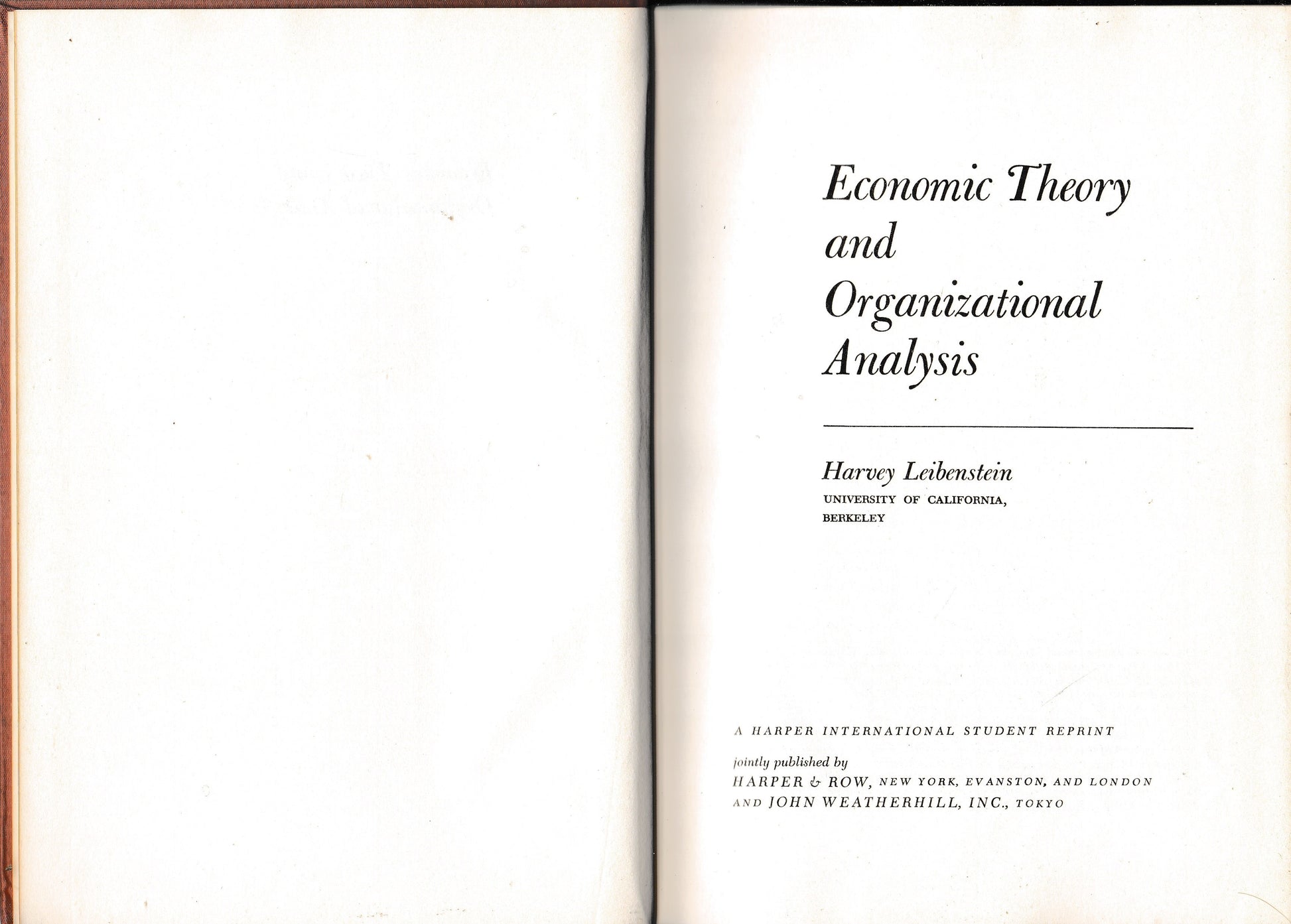 Economic Theory and Organizational Analysis - copertina