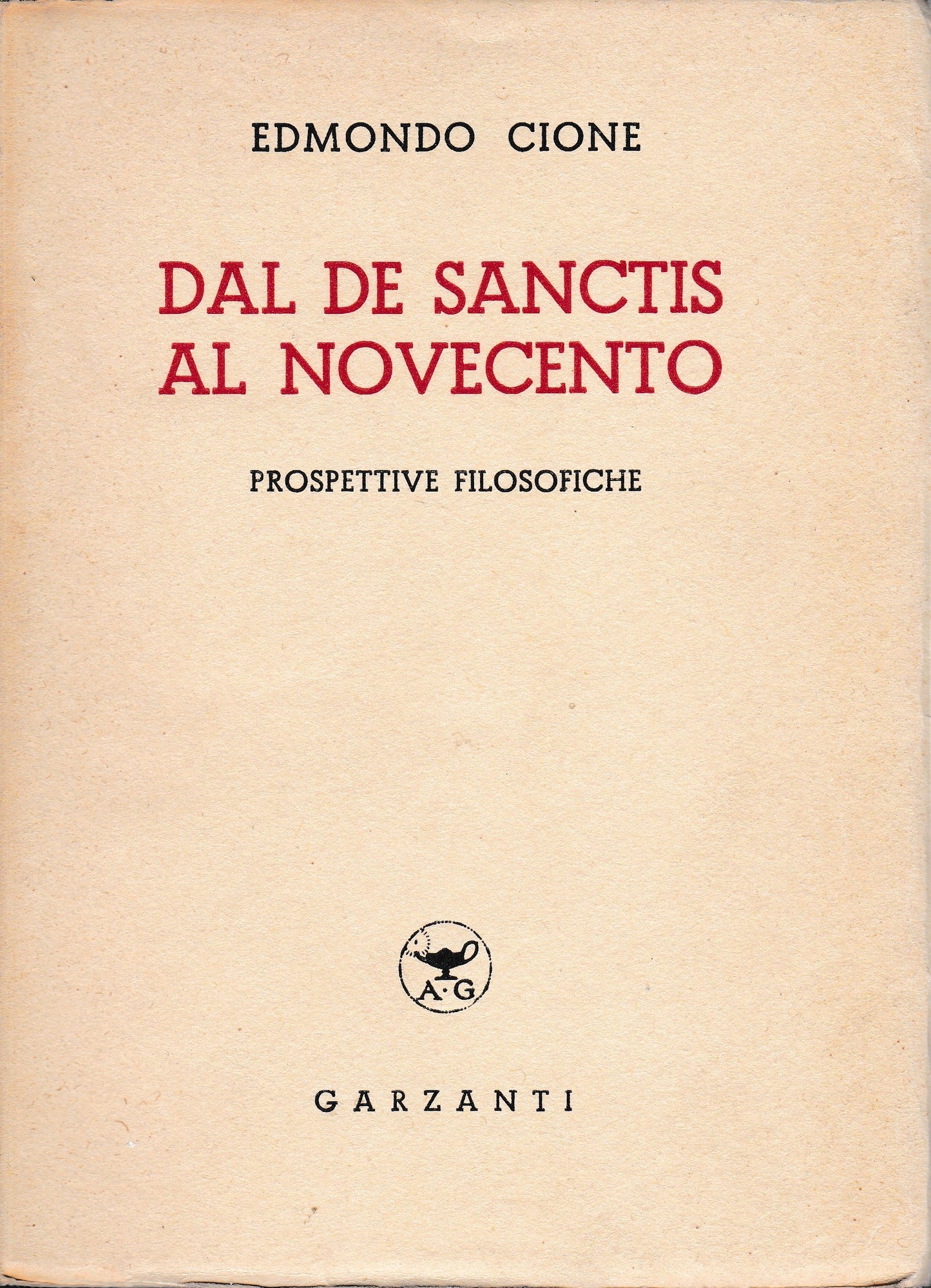 Dal De Sanctis al Novecento. Prospettive filosofiche - copertina