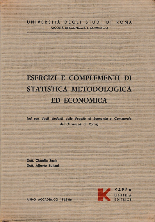 Esercizi e complementi di statistica metodologica ed economia - copertina