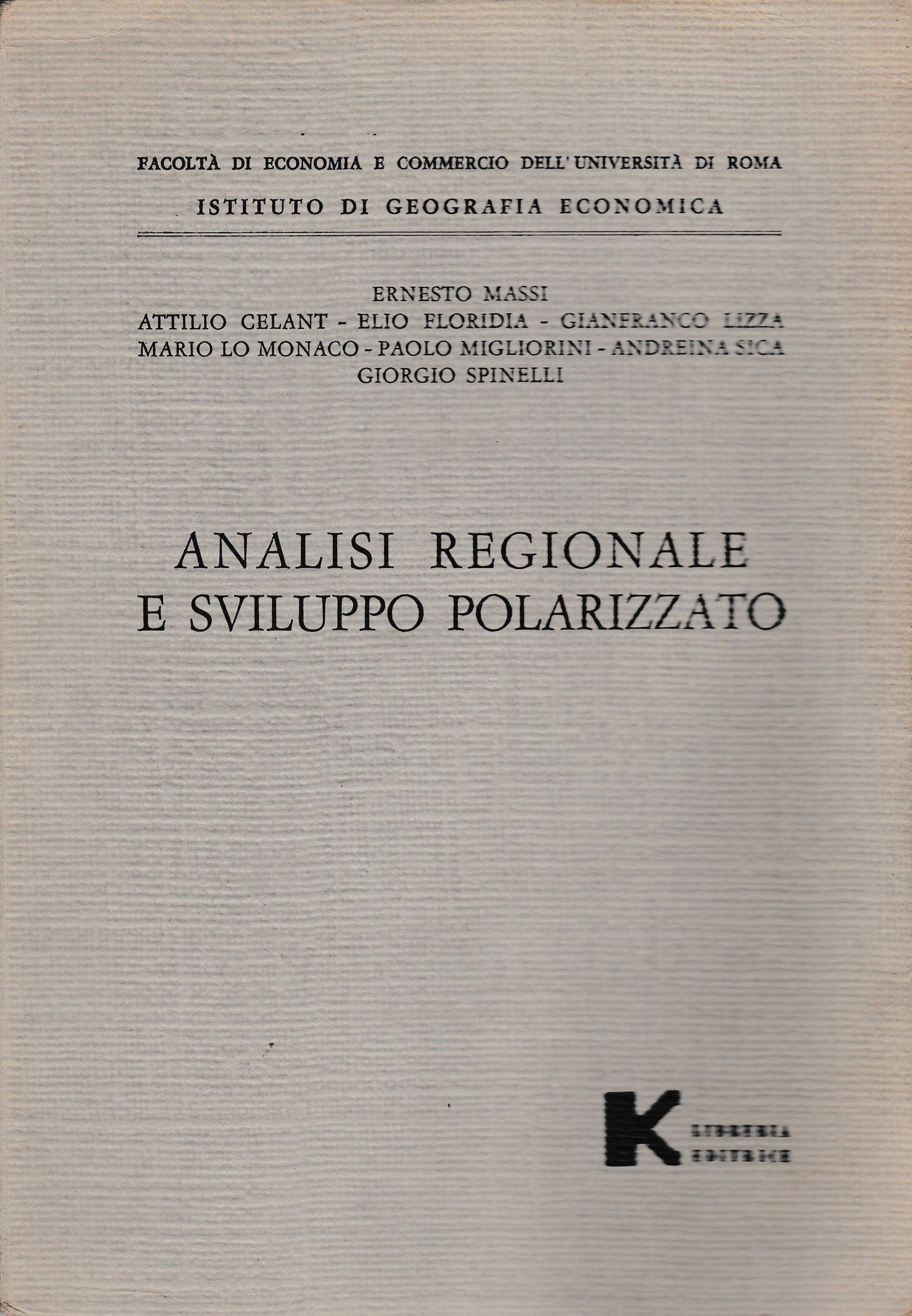 Analisi regionale e sviluppo polarizzato - copertina