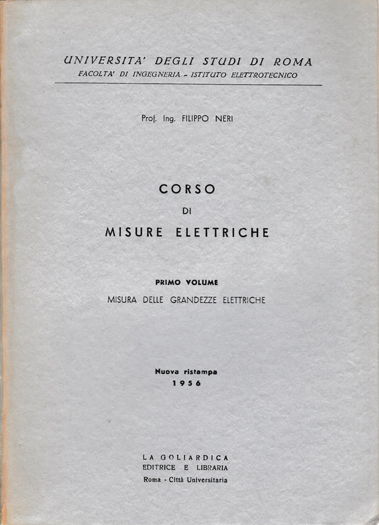 Corso di misure elettriche 1° vol. Misura delle grandezze elettriche - copertina