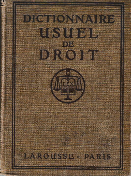 Dictionnaire usuel de droit par Max Legrand - copertina