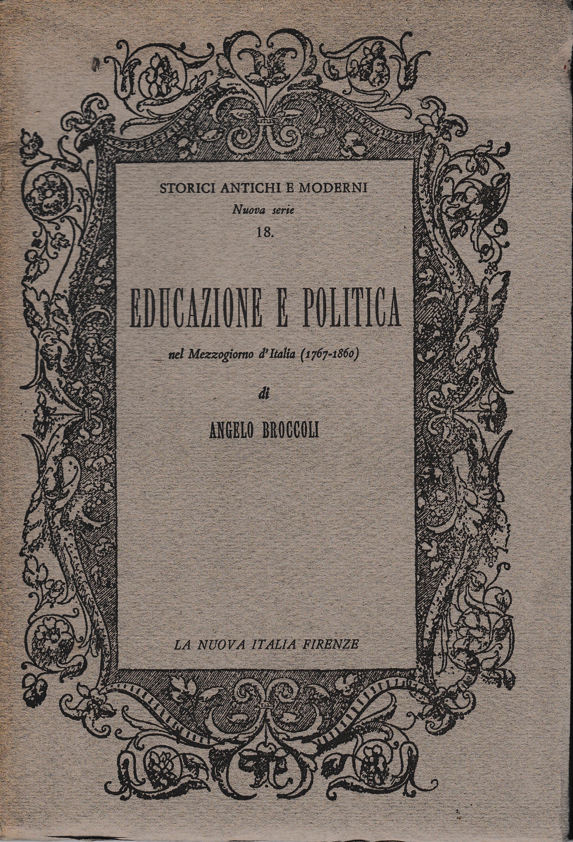 Educazione e politica nel Mezzogiorno d'Italia (1767-1860) - copertina