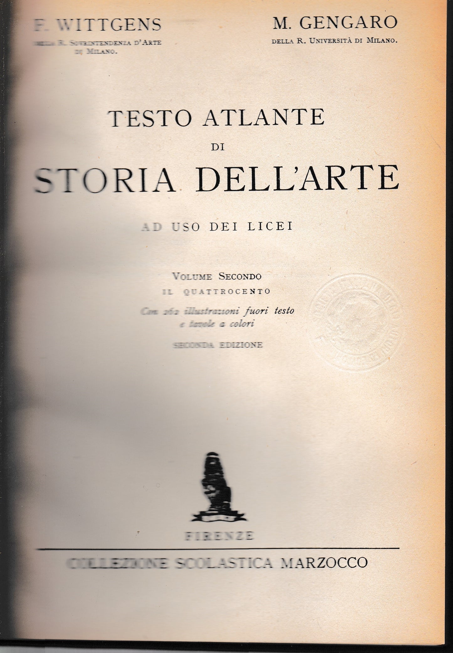 Testo atlante di storia dell'arte. Volume secondo -  Il Quattrocento - copertina