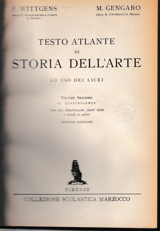 Testo atlante di storia dell'arte. Volume secondo -  Il Quattrocento - copertina