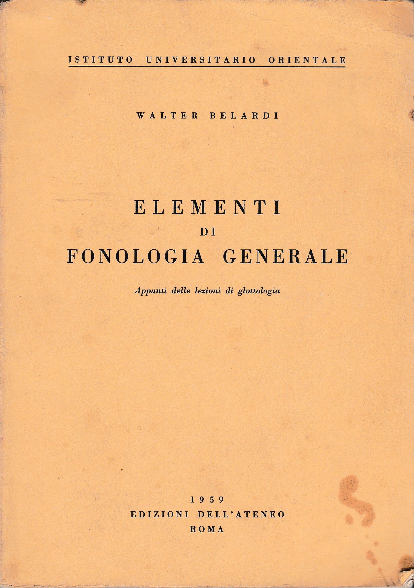 Elementi di fonologia generale - copertina