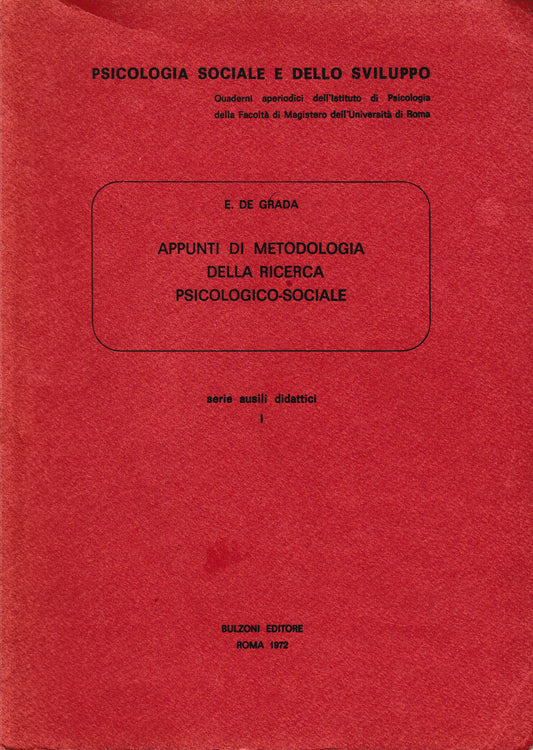 Appunti di metodologia della ricerca psicologico-sociale - copertina
