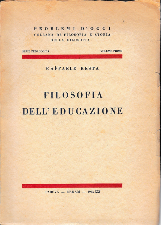 Filosofia dell'educazione. - copertina