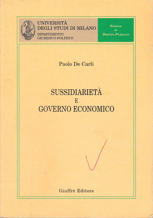 Sussidiarietà e governo economico - copertina