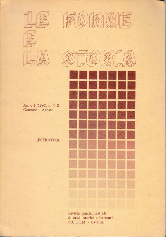 Le forme e la storia. Anno 1 (1980) n° 1-2 Gennaio - Agosto (estratto) - copertina