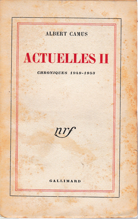 Actuelles II. Chroniques 1948-1953 - copertina