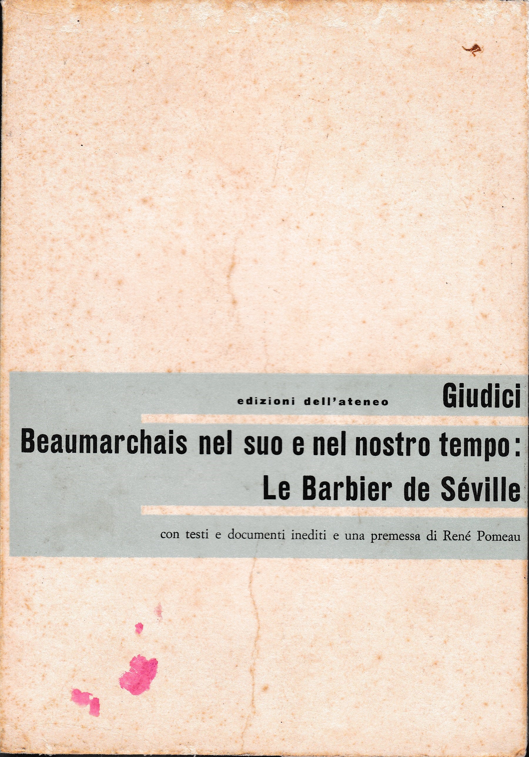Beaumarchais nel suo e nel nostro tempo: Le Barbier de Seville - copertina