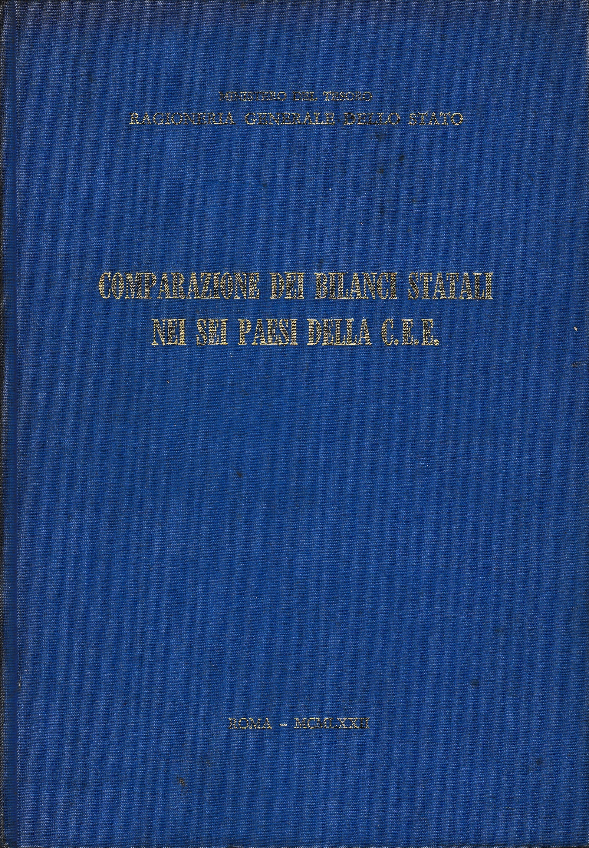 Comparazione dei bilanci statali nei sei paesi della C.E.E. - copertina