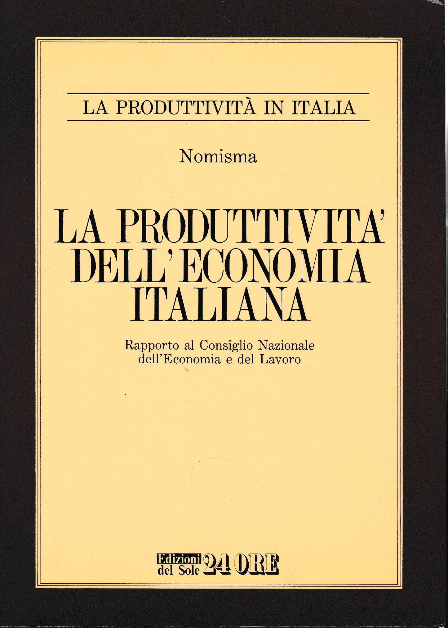 La produttività dell'economia italiana - copertina