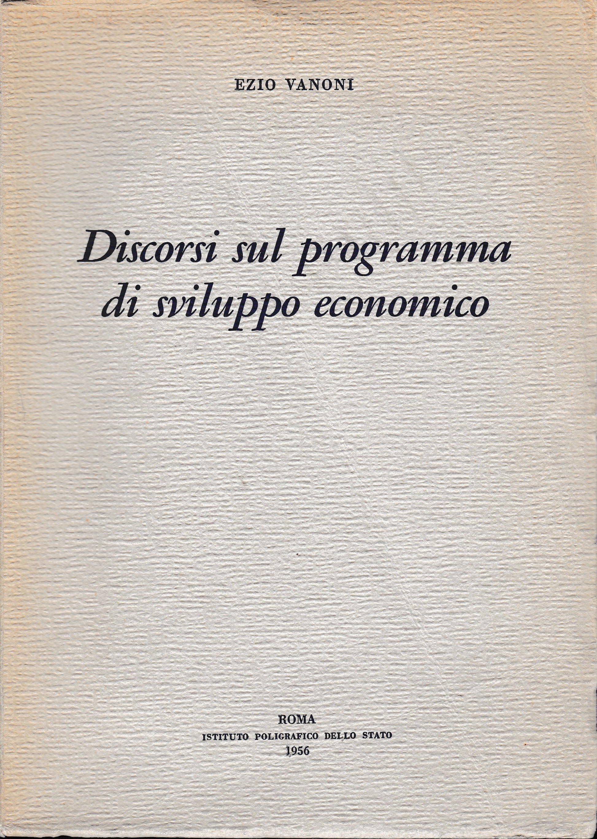 Discorsi sul programma di sviluppo economico - copertina
