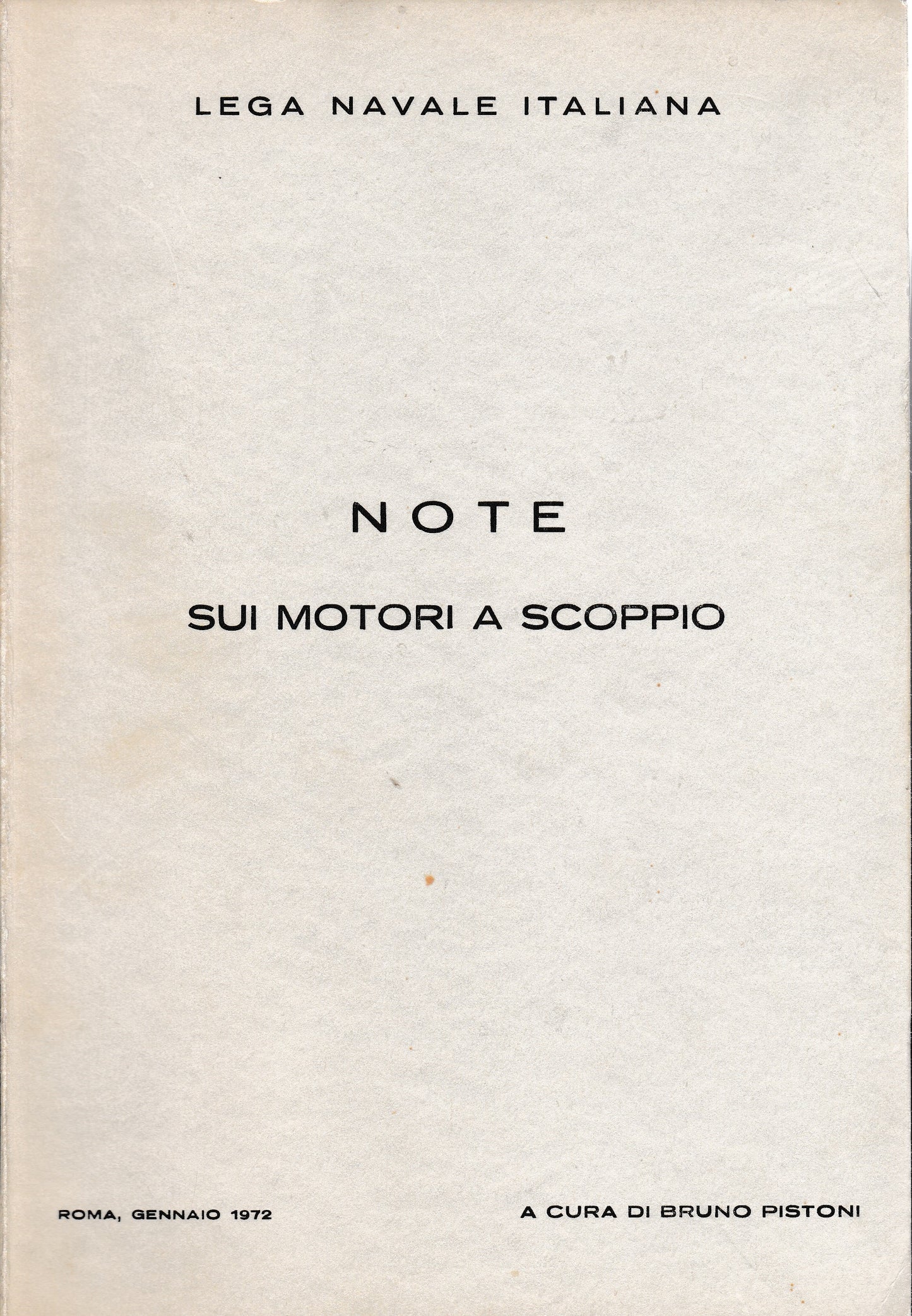 Note sui motori a scoppio - copertina
