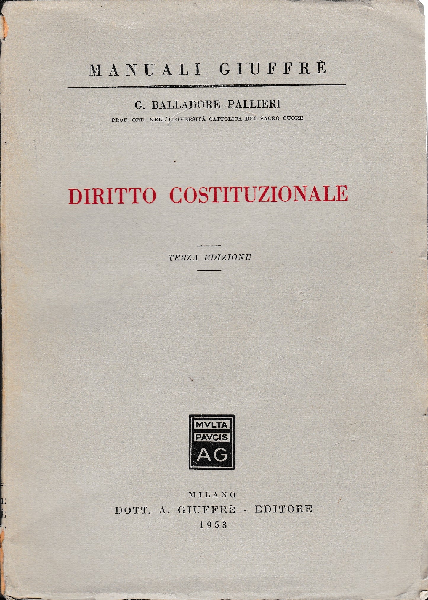 Diritto costituzionale - copertina