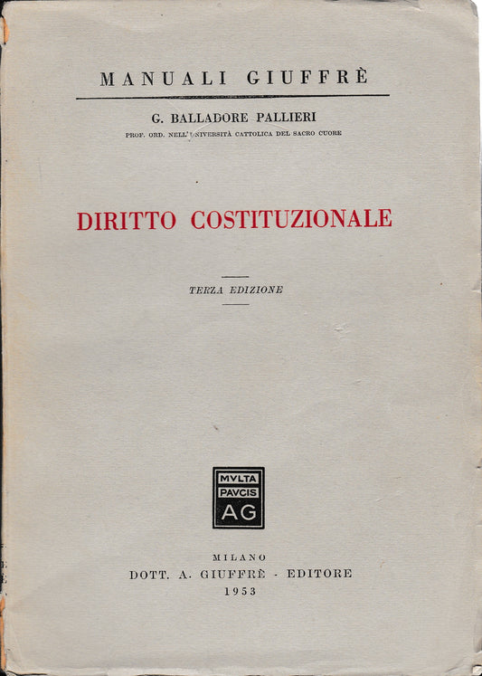Diritto costituzionale - copertina