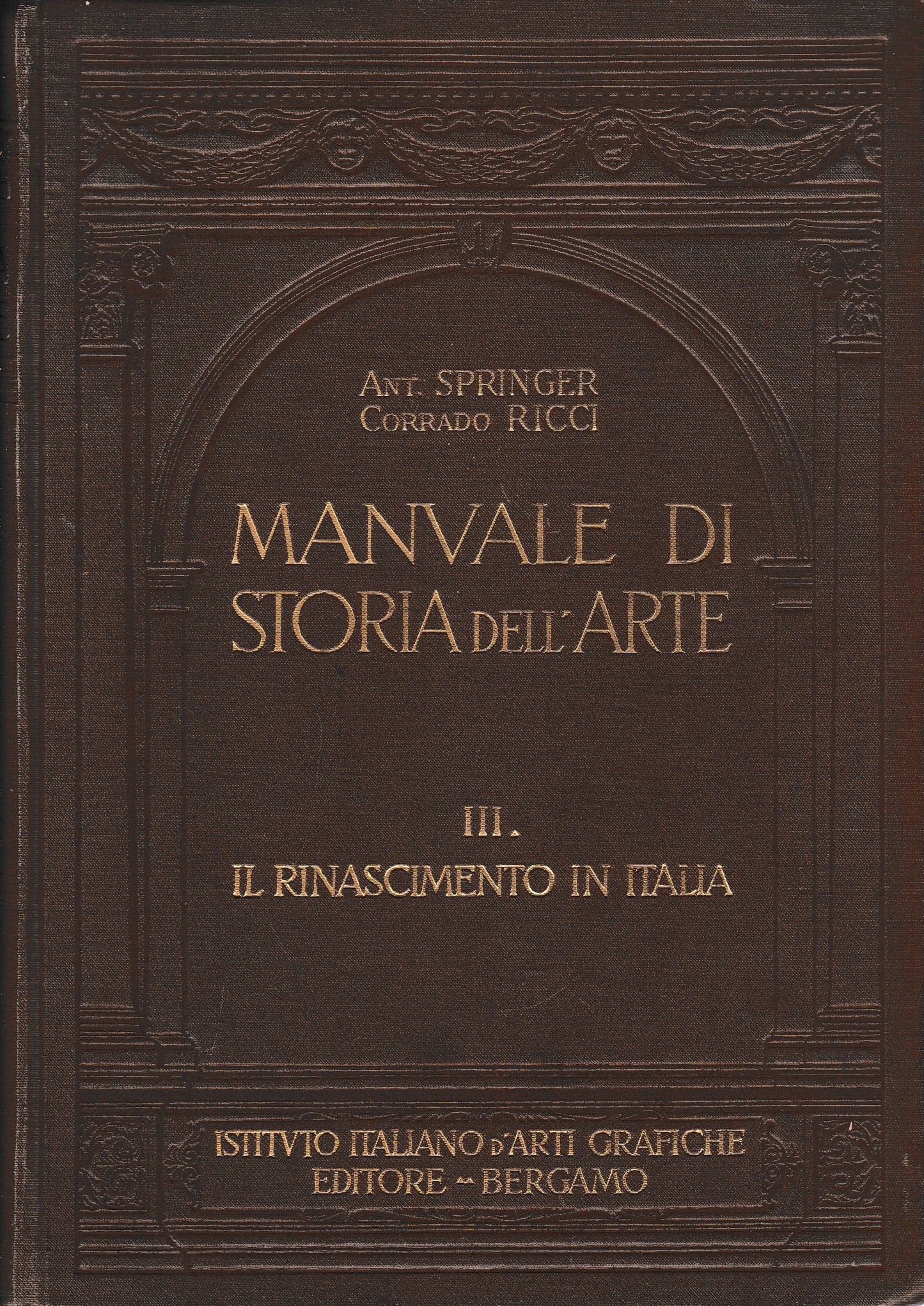 Manuale di storia dell'arte vol. III° Il Rinascimento in Italia - copertina