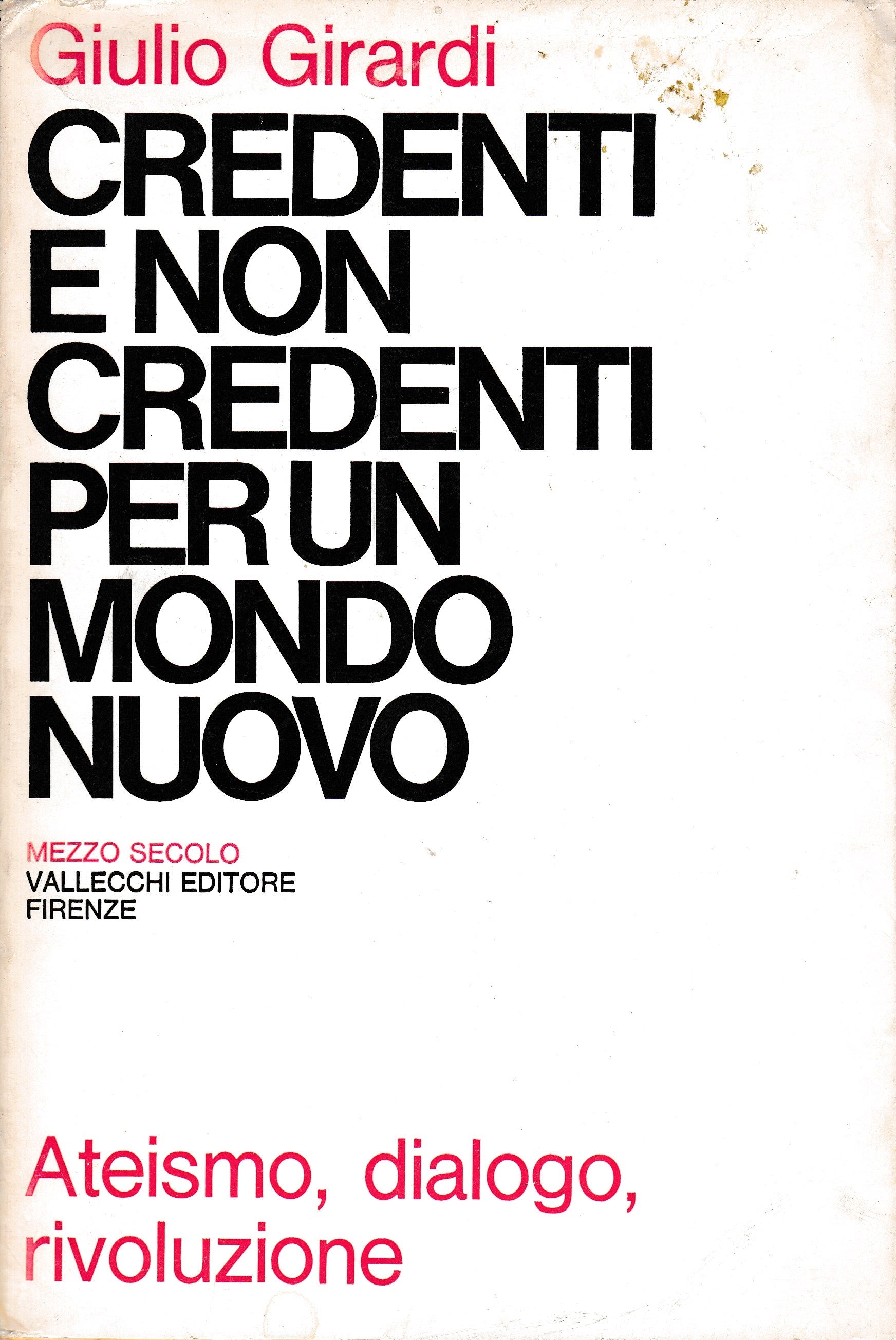 Credenti e non credenti per un mondo nuovo - copertina