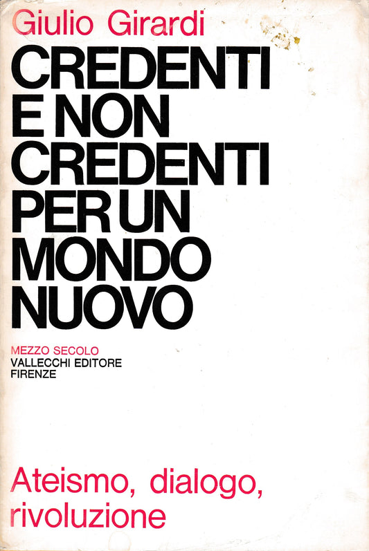 Credenti e non credenti per un mondo nuovo - copertina