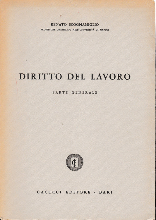 Diritto del lavoro. Parte generale - copertina