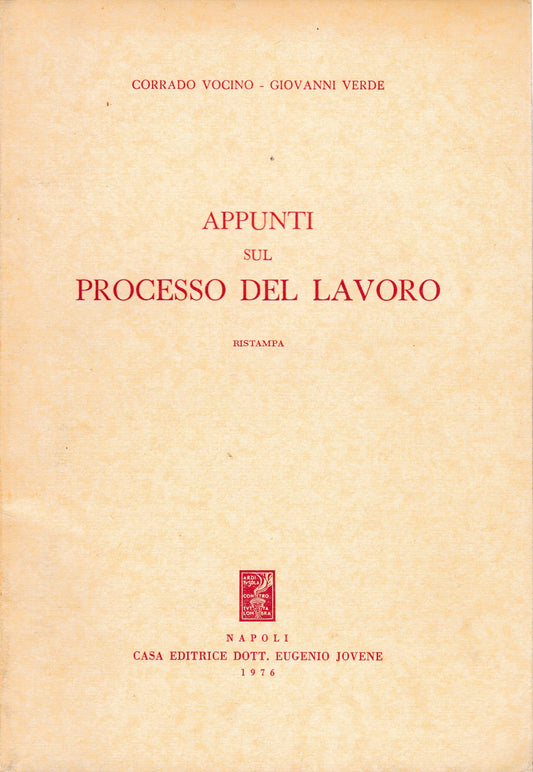 Appunti sul processo del lavoro   ristampa - copertina
