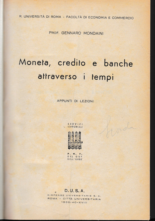 Moneta, credito e banche attraverso i tempi - copertina