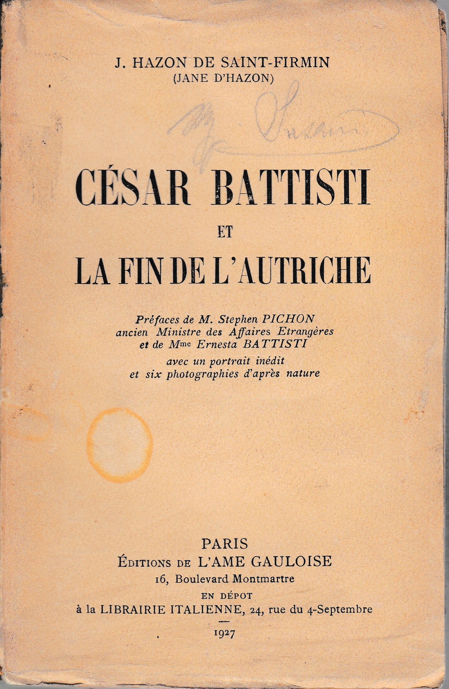 Cesar Battisti et la fin de l'autriche - copertina