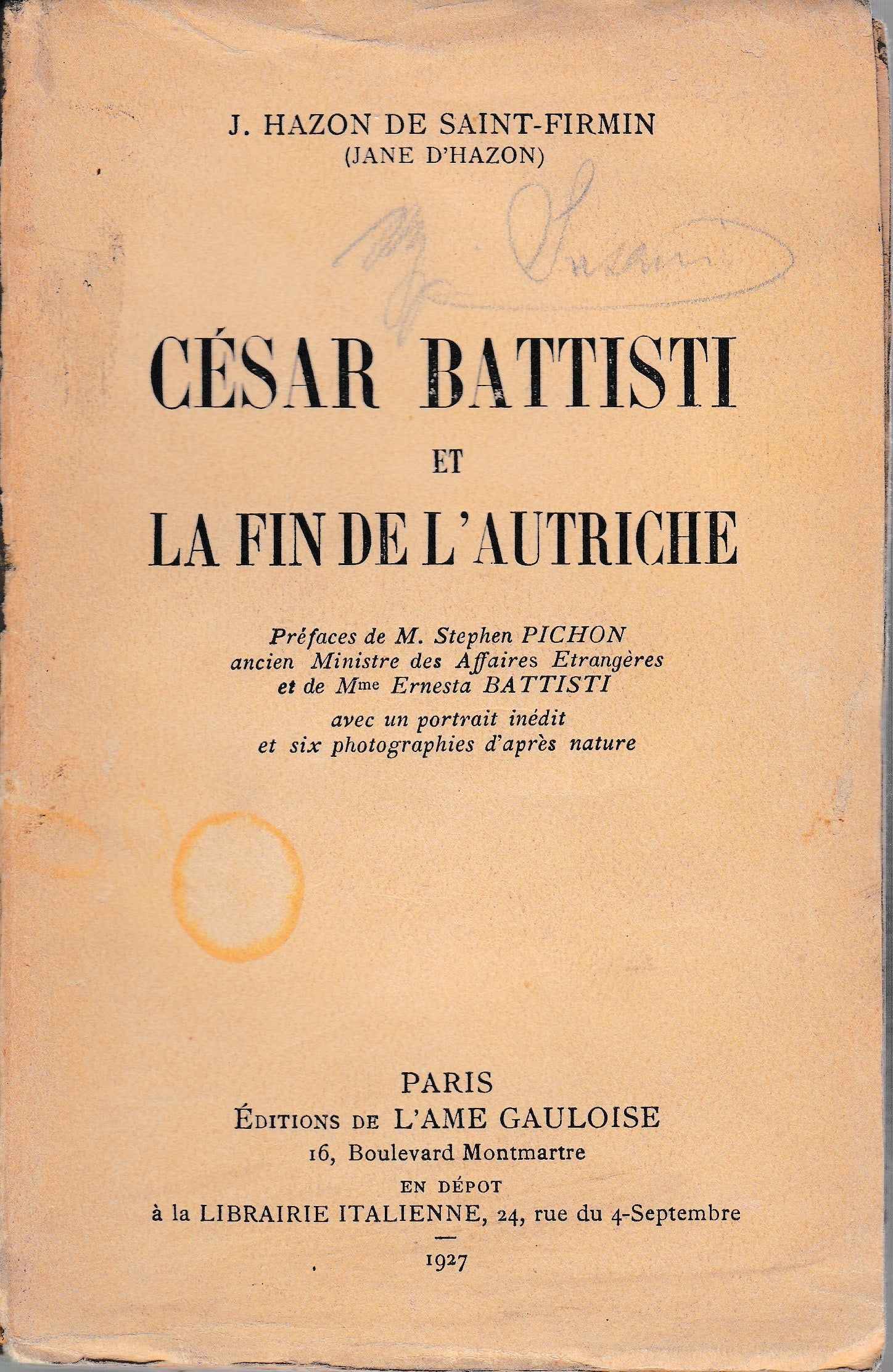 Cesar Battisti et la fin de l'autriche - copertina