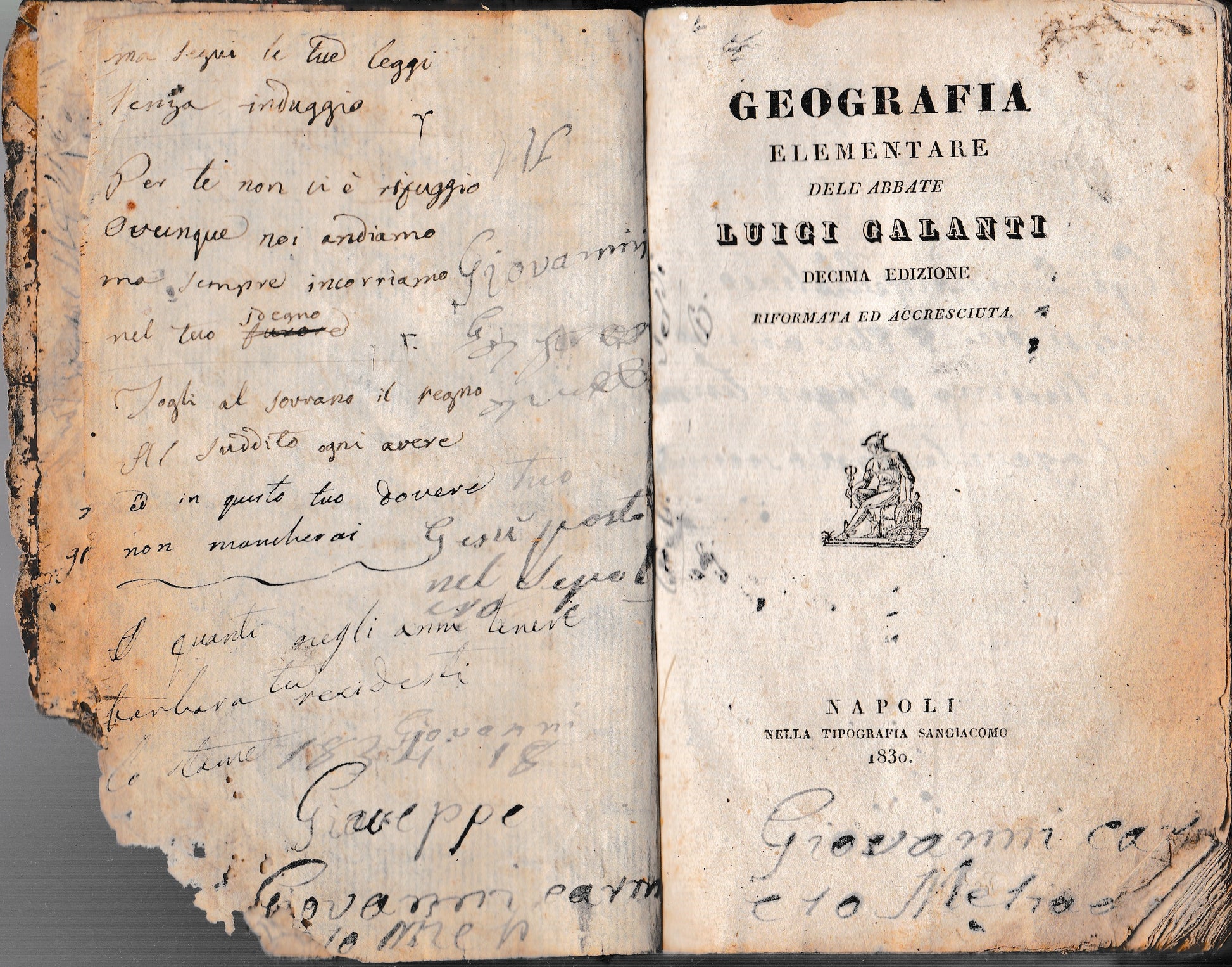 Geografia elementare dell'Abate Luigi Galanti - copertina