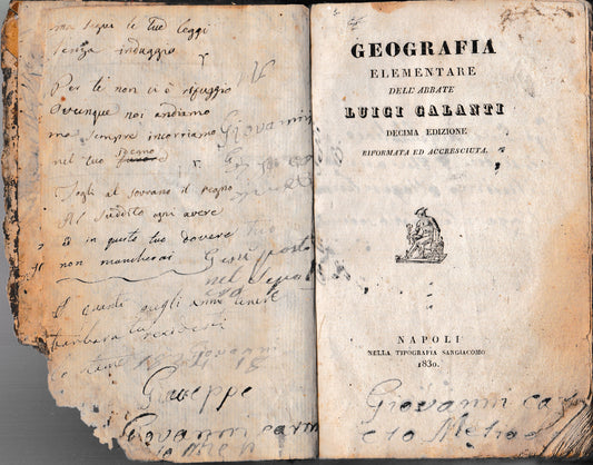 Geografia elementare dell'Abate Luigi Galanti - copertina