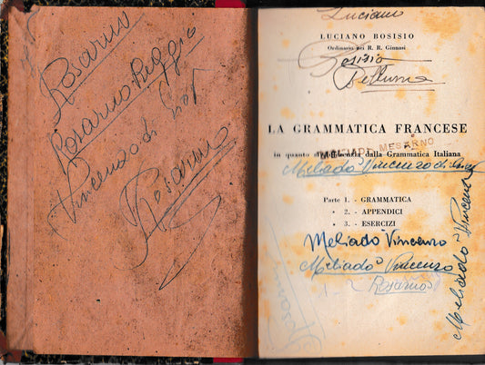 La Grammatica Francese in quanto si differenzia dalla Grammatica Italiana - copertina