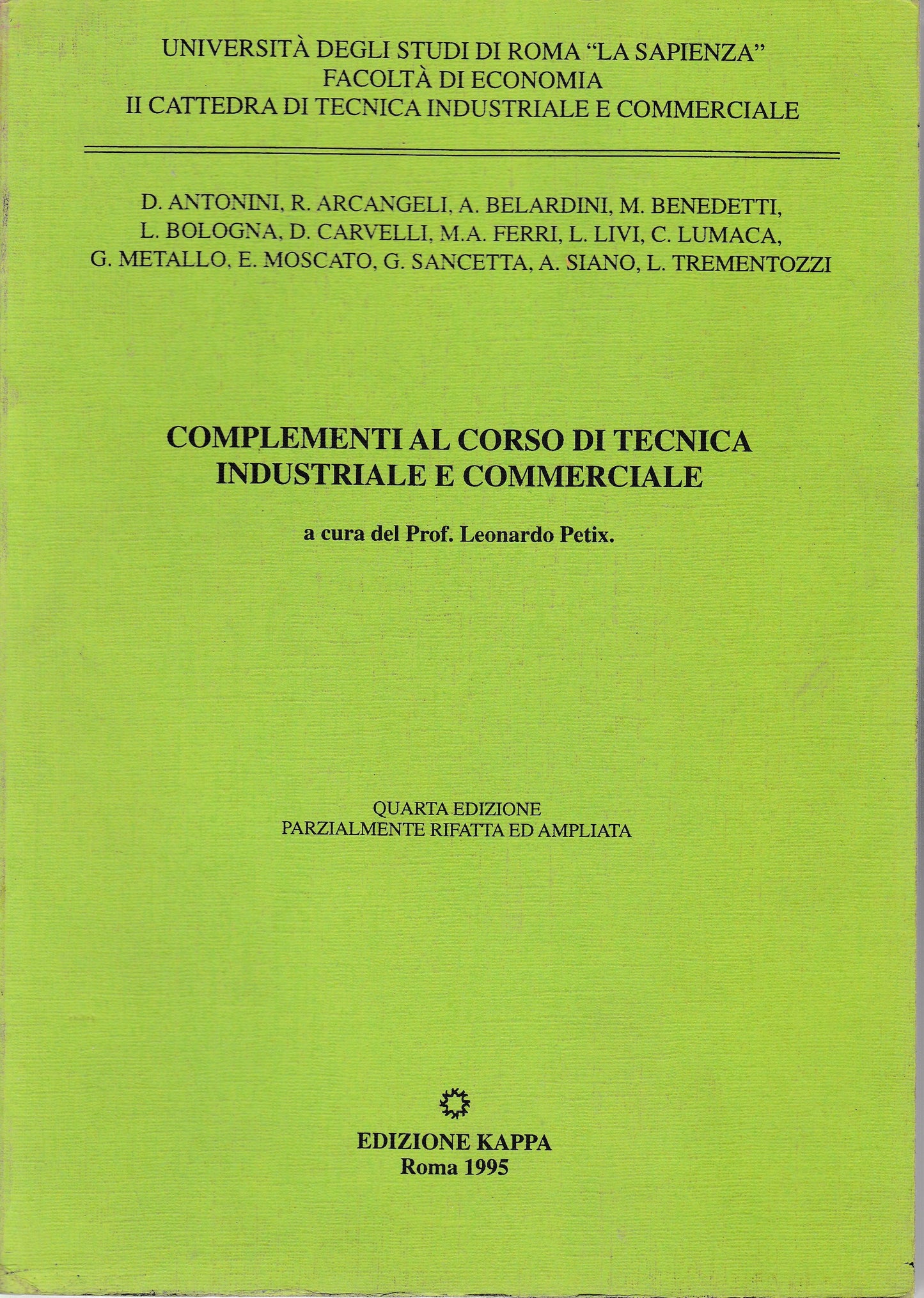 Complementi al corso di tecnica industriale e commerciale - copertina