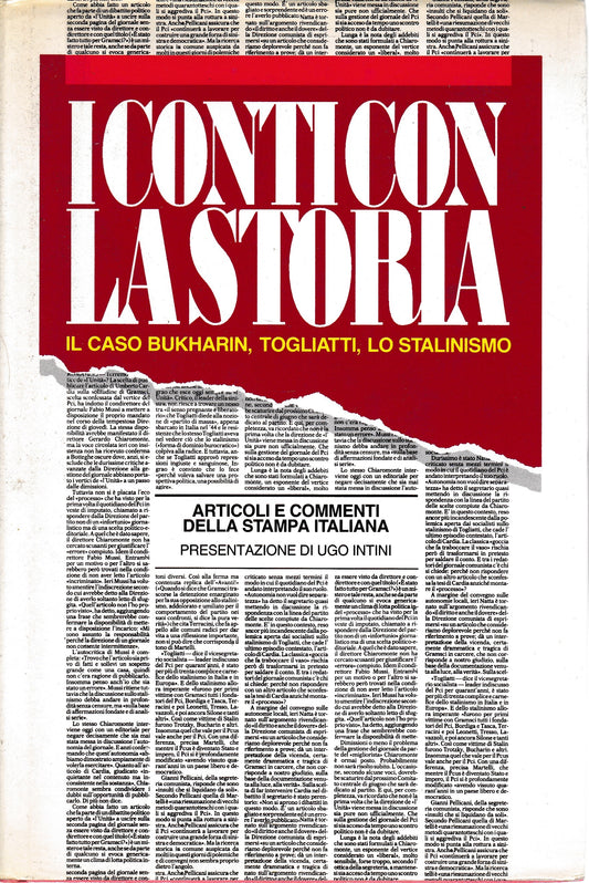 I conti con la storia. Il caso Bukharin, Togliatti, lo stalinismo. Suplemento al n° 2 di "Argomenti Socialisti" - copertina