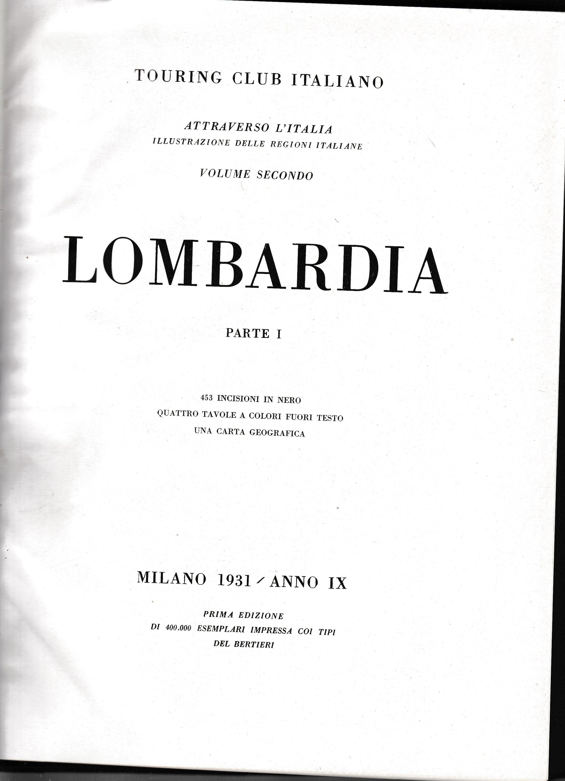 Lombardia Parte I^ e parte II^ (rilegati in un unico esemplare) - copertina