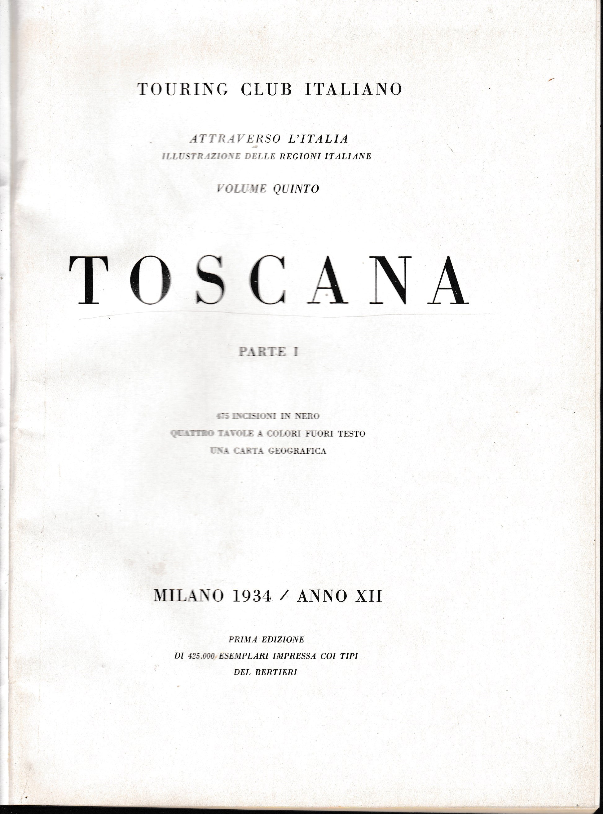 Arte in Toscana I^ e II^ parte - vol. V° e VI°(In unico esemplare) - copertina