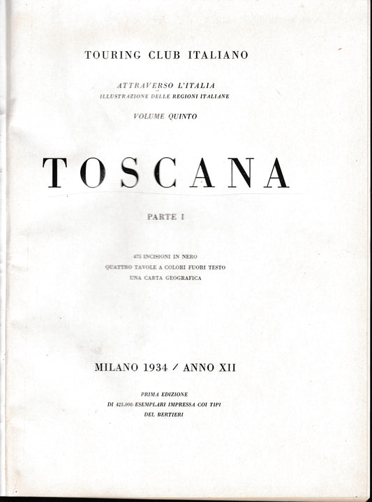 Arte in Toscana I^ e II^ parte - vol. V° e VI°(In unico esemplare) - copertina