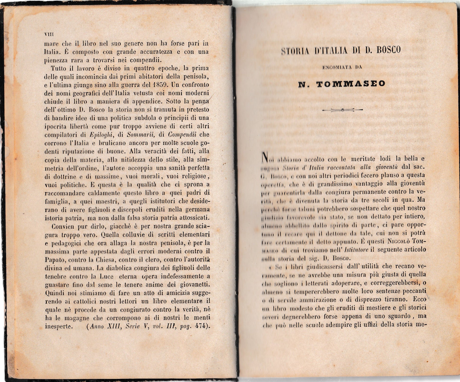 Storia d'Italia di D. Bosco - copertina