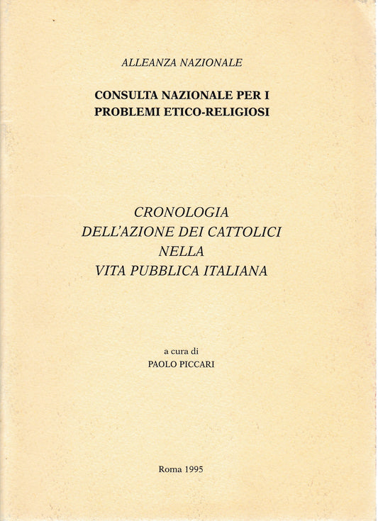 Cronologia dell'azione dei cattolici nella vita pubblica italiana - copertina