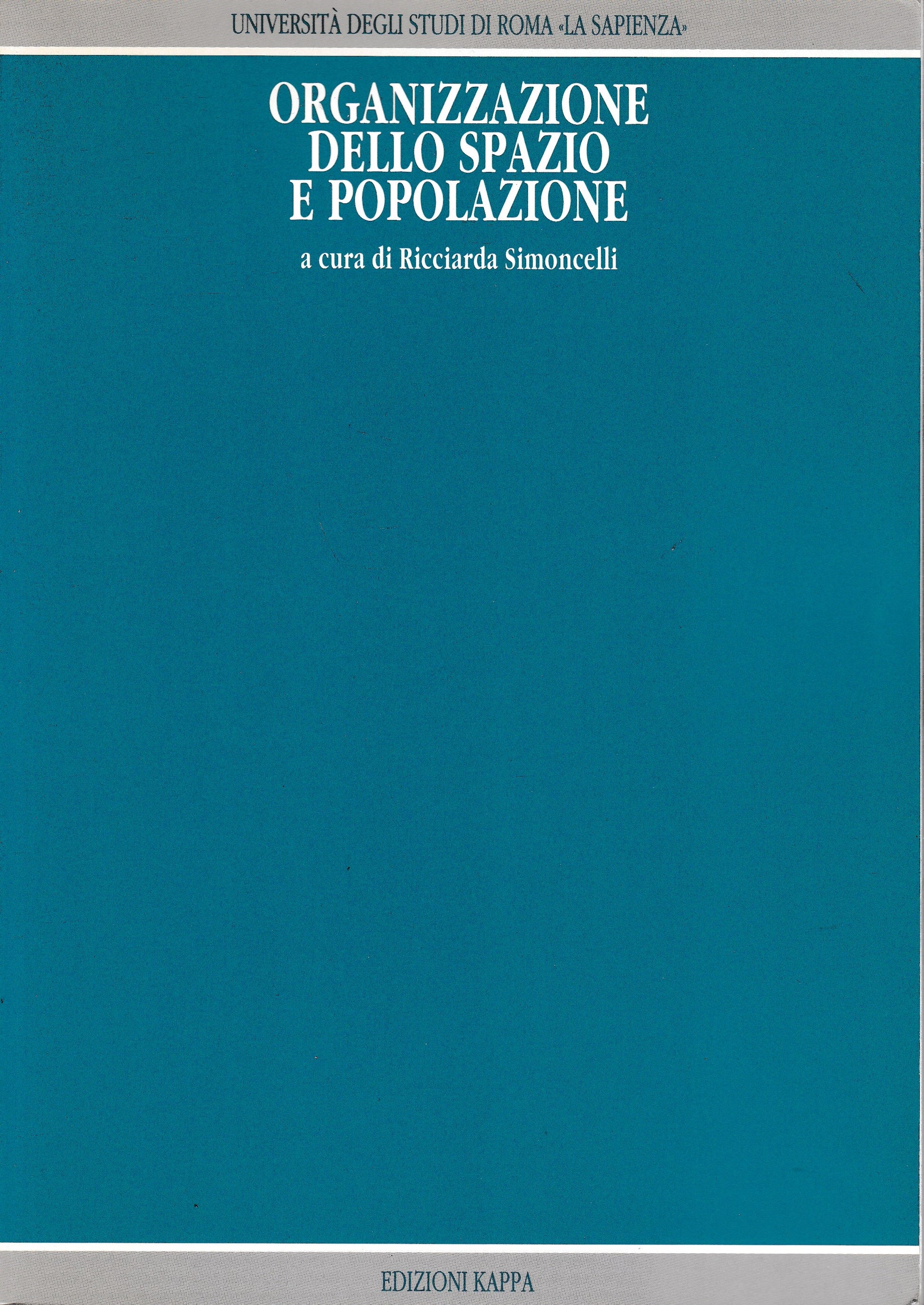 Organizzazione dello spazio e popolazione - copertina