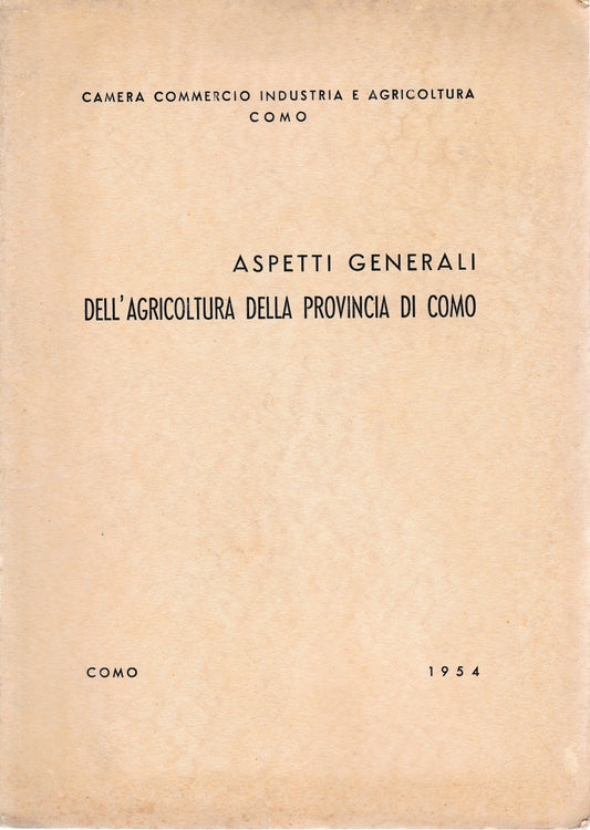Aspetti generali dell'agricoltura della provincia di Como - copertina