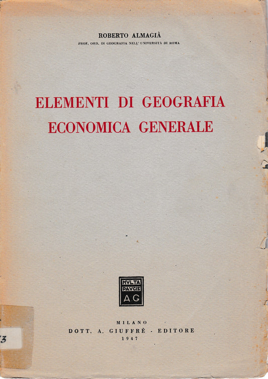 Elementi di Geografia Economica Generale - copertina