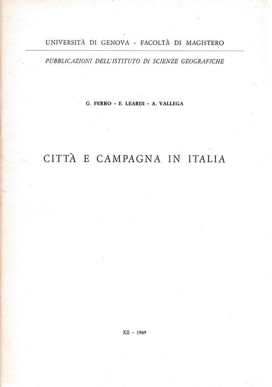 Città e campagna in Italia - copertina