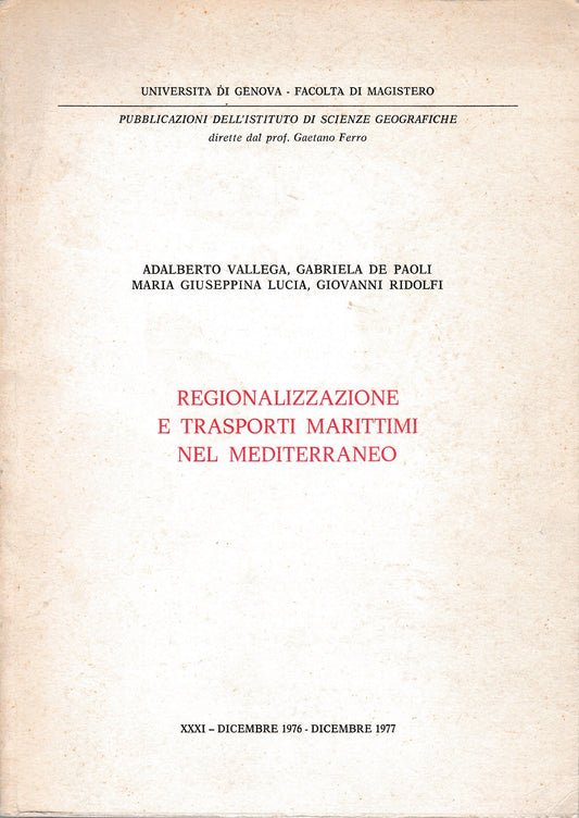 Regionalizzazione e trasporti marittimi nel Mediterraneo - copertina