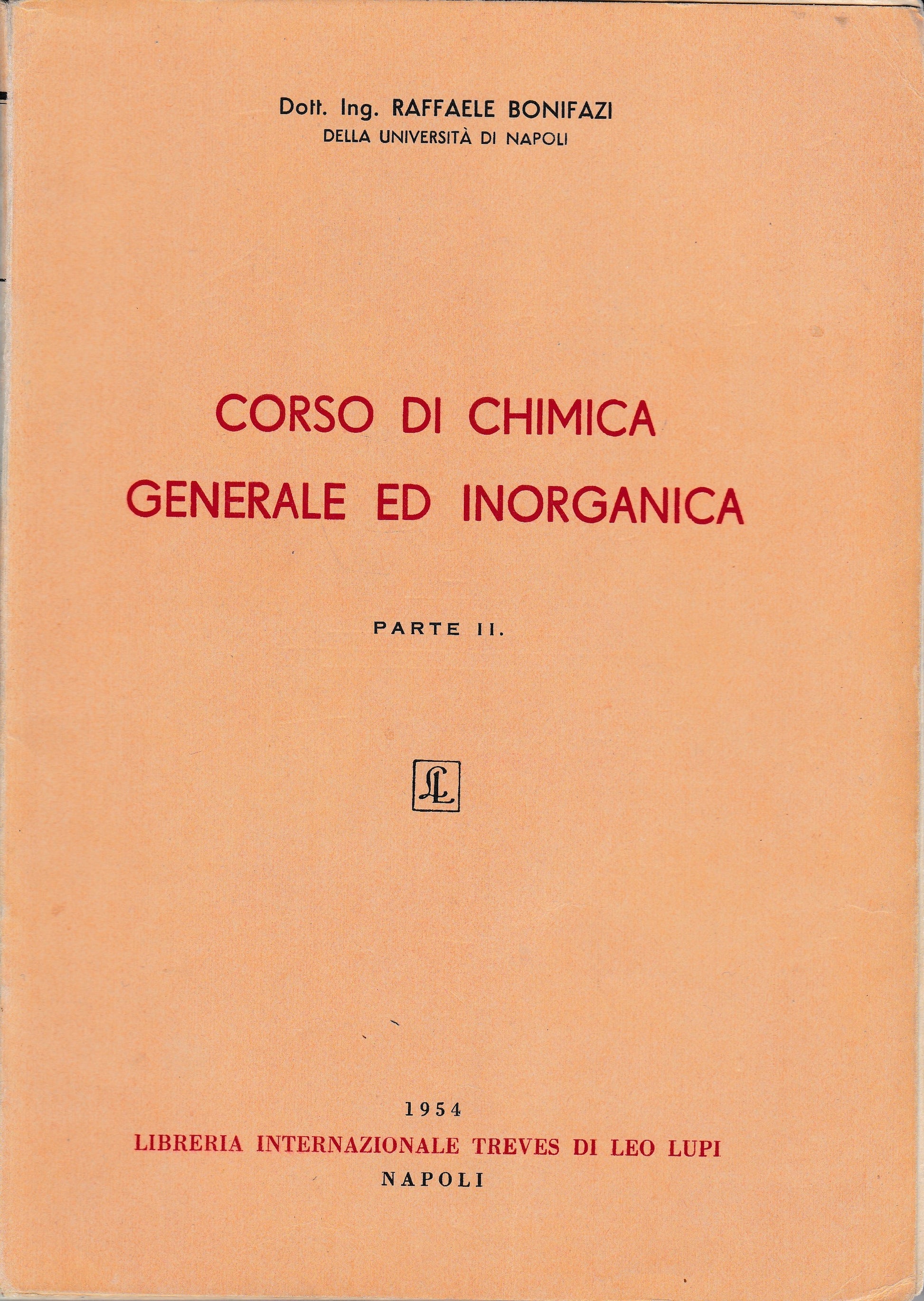 Corso di Chimica generale ed inorganica  parte seconda - copertina